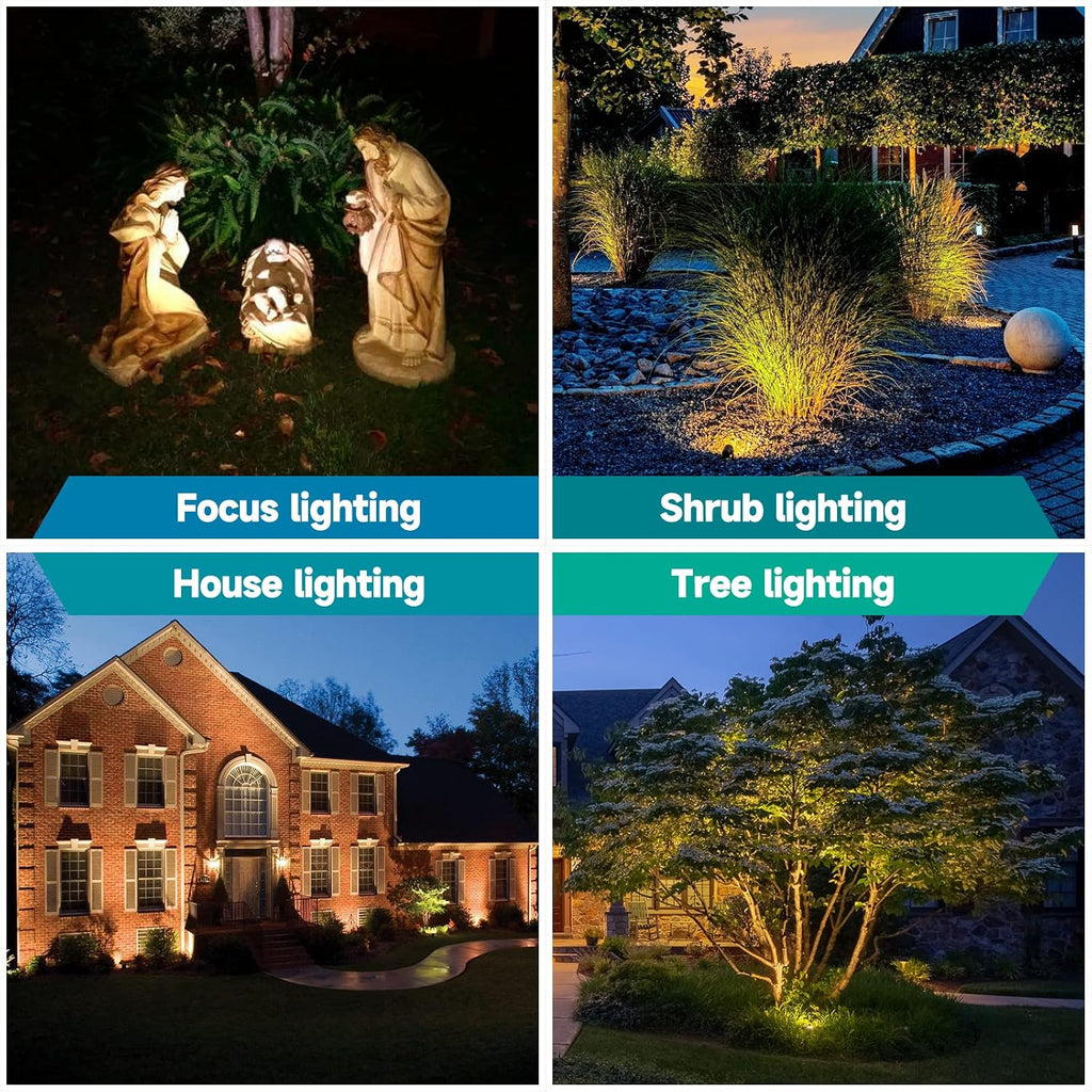 Solid Brass Outdoor Landscape Spotlights, 12V Heavy Duty Low Voltage LED Landscape Lights Waterproof for Garden