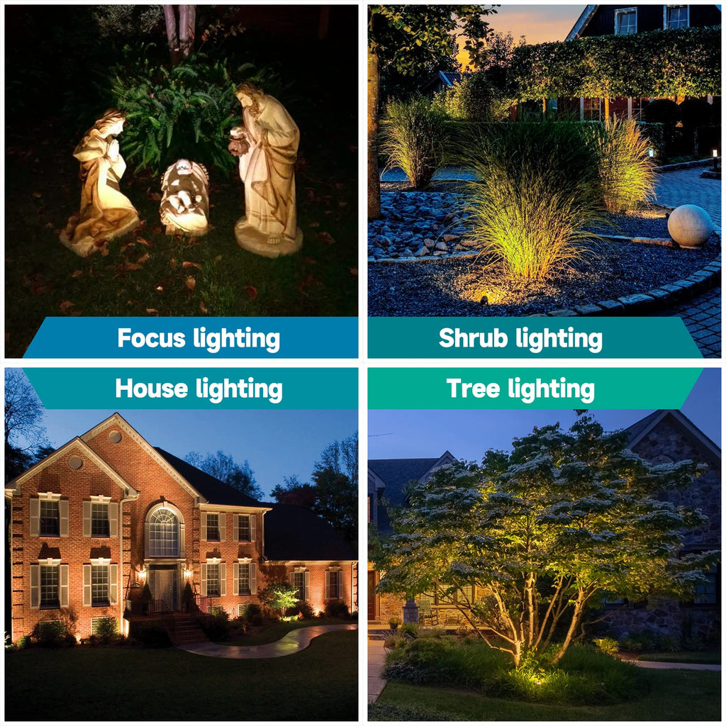 Solid Brass Landscape Lighting, Commercial Grade 12V Low Voltage Landscape Spotlights, LED Spot Lights for Outdoor