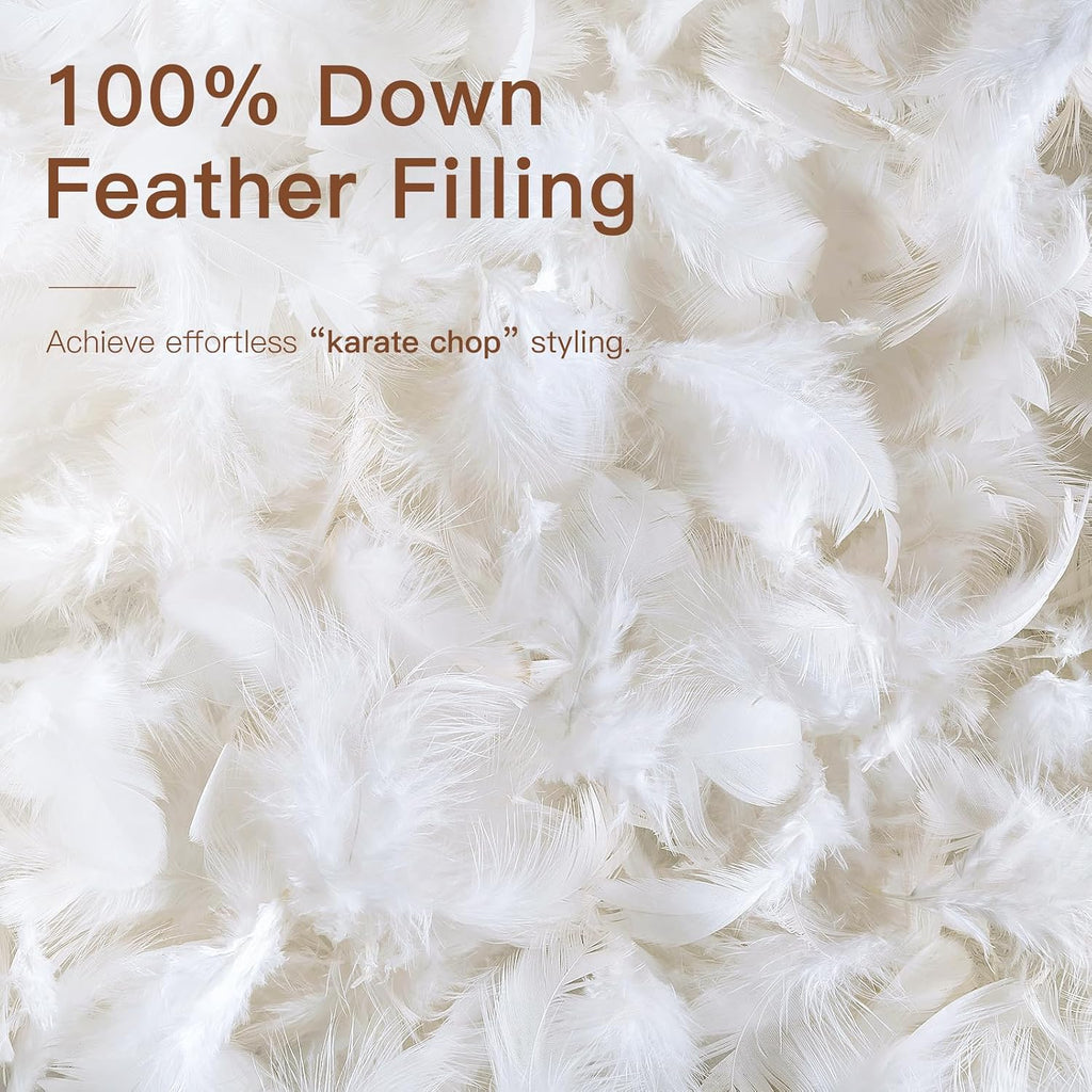 Down Feather Throw Pillow Inserts 22x22 Euro Pillow Inserts, Soft Fluffy Throw Pillows with Cotton Cover, Decorative