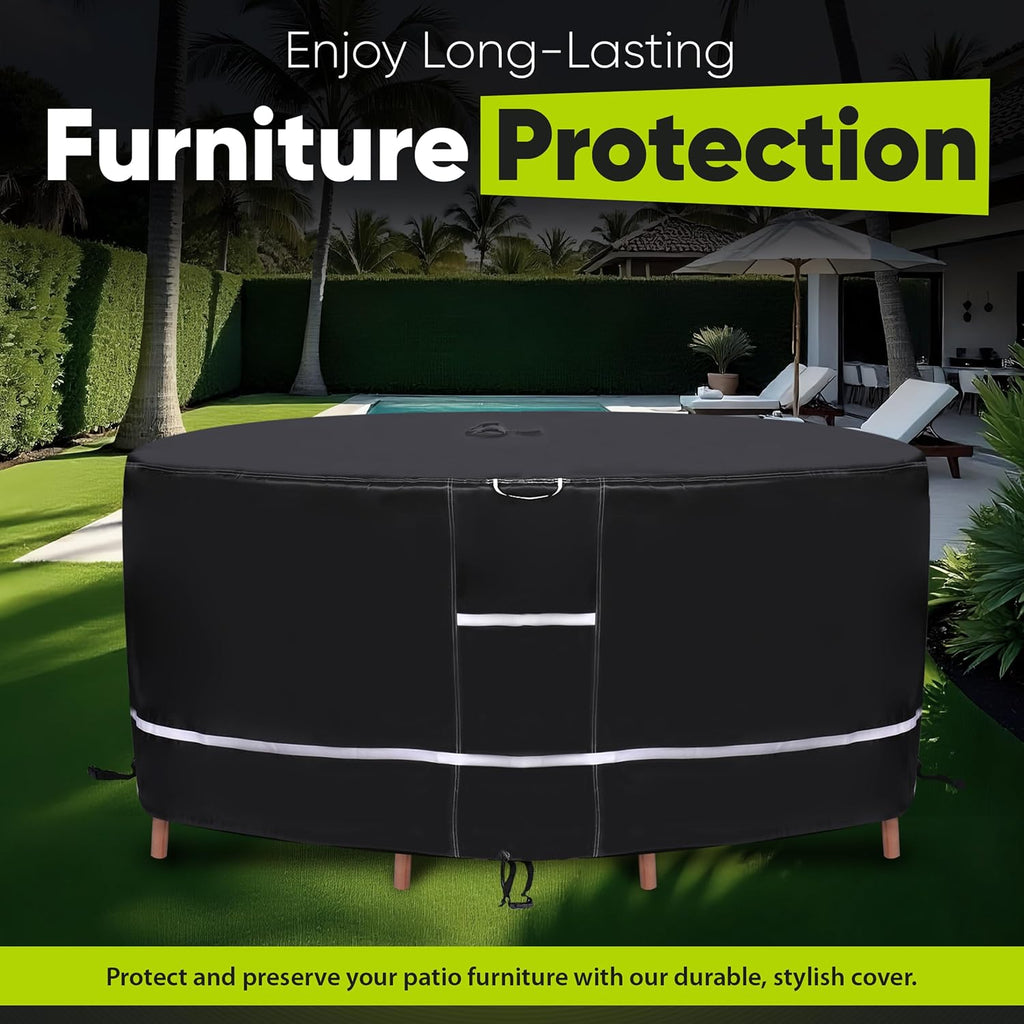 SerenityShield Round Patio Furniture Cover (Size 75" x 32.5")