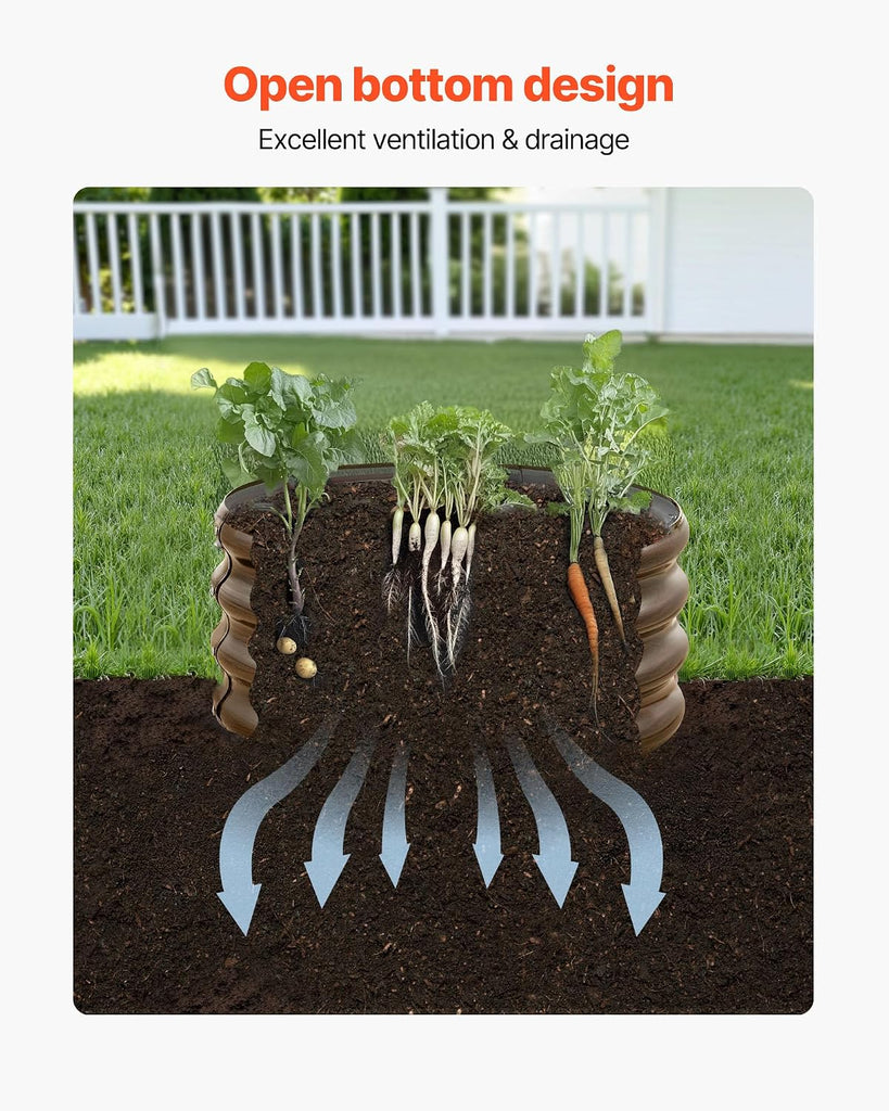 3 Pcs 2x2x1ft Round Galvanized Raised Garden Bed Kit, Outdoor Metal Raised Beds for Gardening Vegetables, Easy