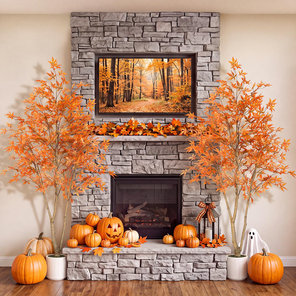 Artificial Maple Tree, 7FT Fall Tree with Pot for Outdoor Indoor