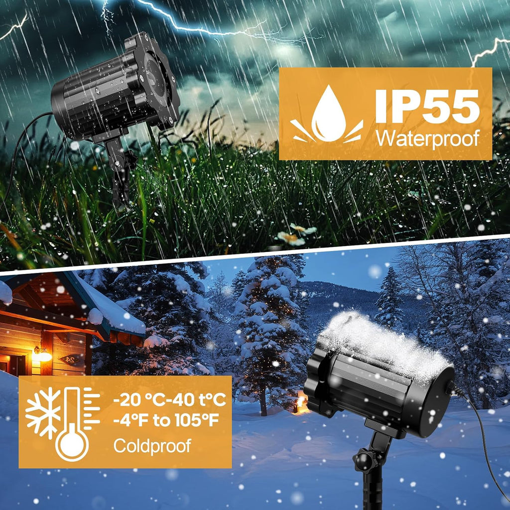3D Dynamic Christmas Projector Lights Outdoor Indoor-2025 Upgrade Santa in Sleigh Christmas Decorations,Waterproof
