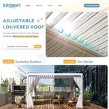 Louvered Pergola 10x10, Outdoor Aluminum Pergola with Adjustable Rainproof Roof for Garden, Patio, Deck