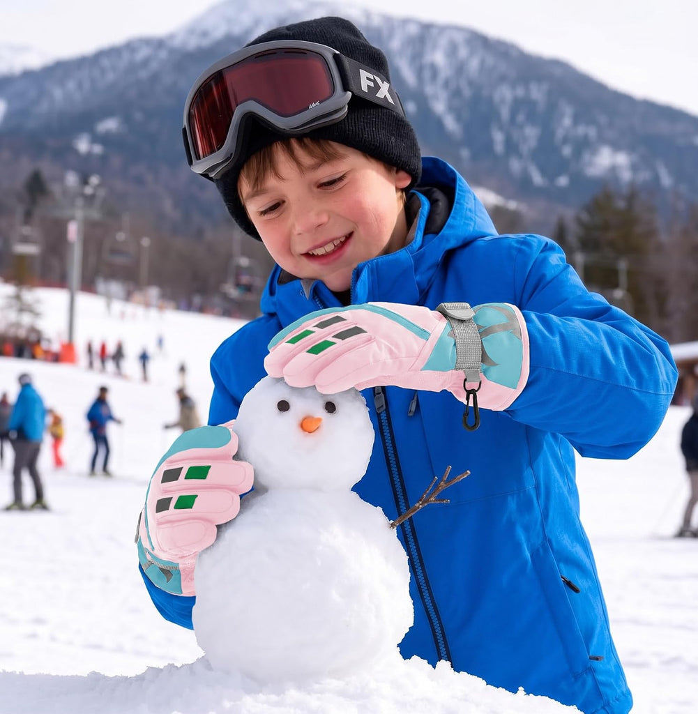 Kids Ski Gloves Boys Girls Waterproof Winter Snow Glove