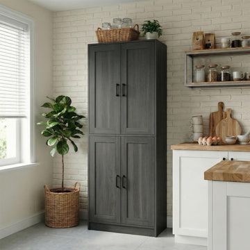 71" Tall Kitchen Pantry Cabinet, Freestanding Food Storage Organizer with Doors & Adjustable Shelves, Large Utility