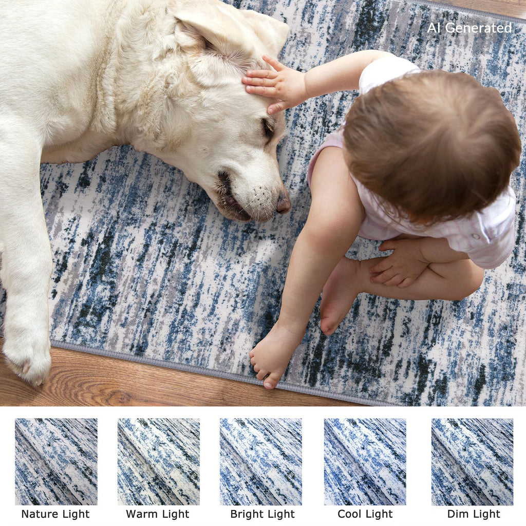 Abstract Washable Runners 3x10 Runner Rug Non Slip