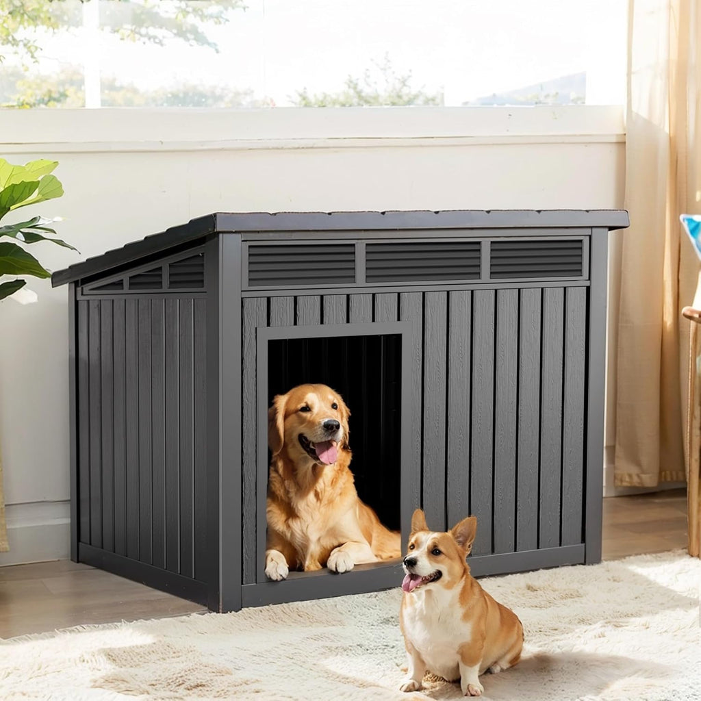 Dog House Outdoor & Indoor, Medium Size, Black