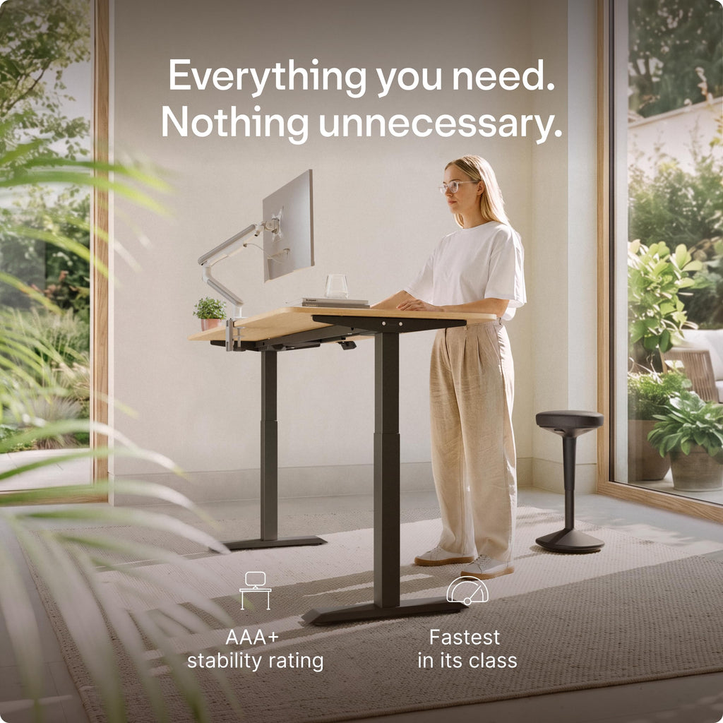 Height Adjustable Standing Desk Frame - Ergonomic Sit Stand Desk Frame, Electric Dual Motor, USB & USB-C Charging