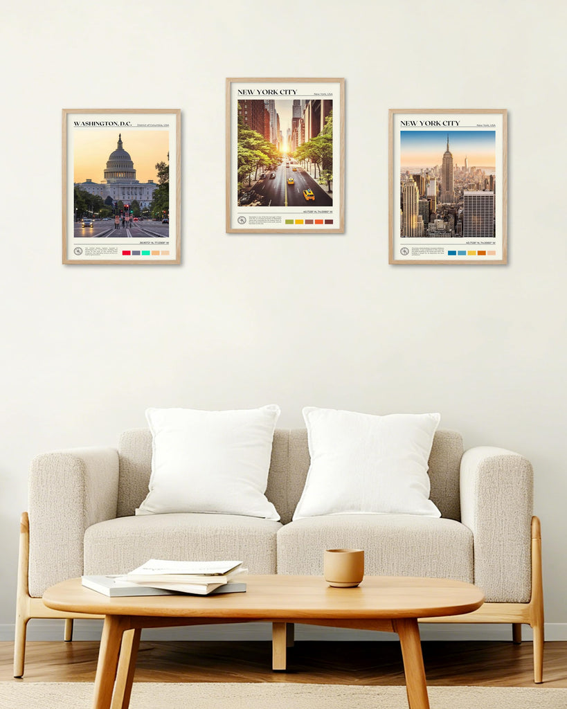 12x16IN New York Street Framed Wall Urban Canvas Print, 1Pack