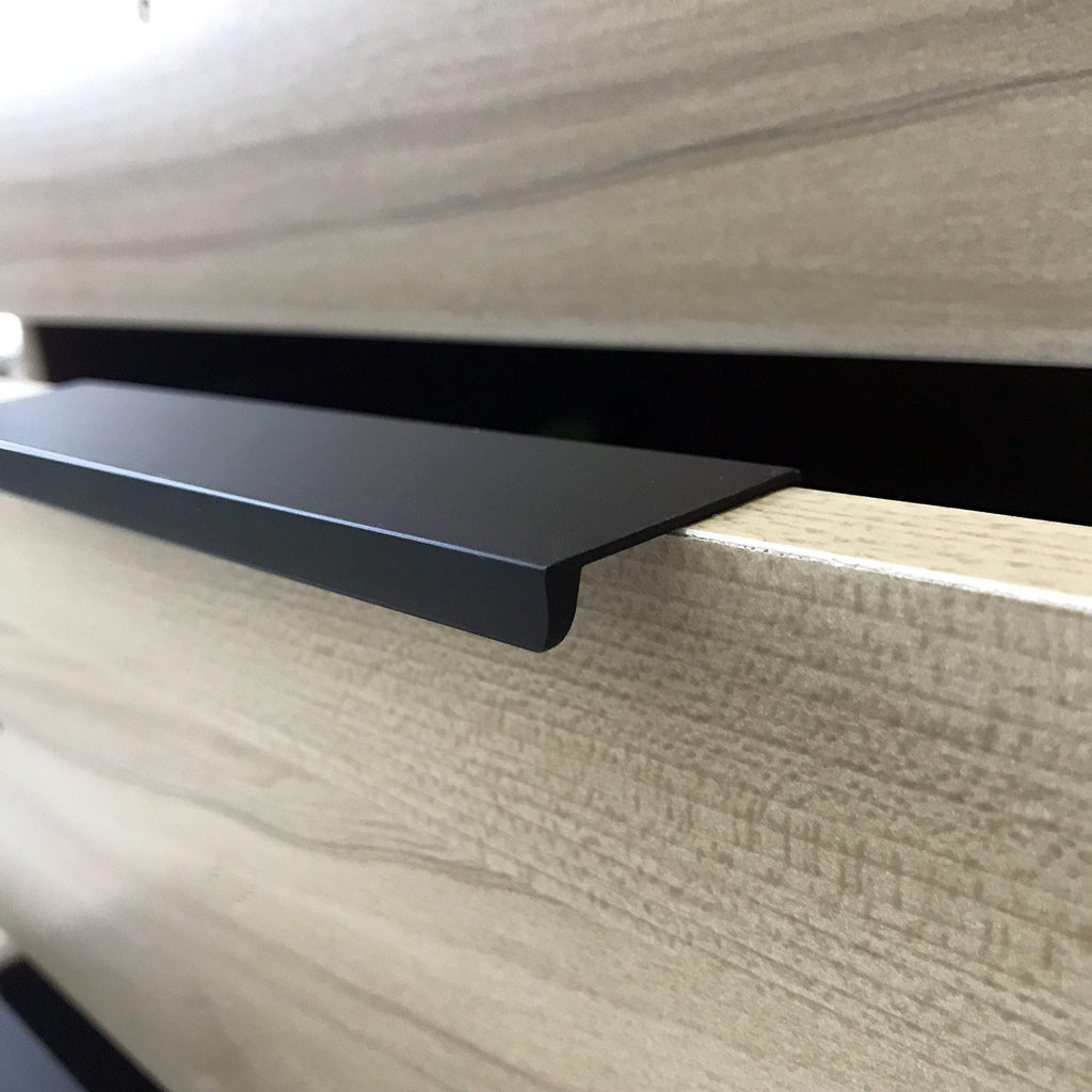 Cabinets Drawers Edge Pulls - 4-Pack, 12" Overall Length, Black, Concealed Tab Pulls Garage Cabinet Drawers