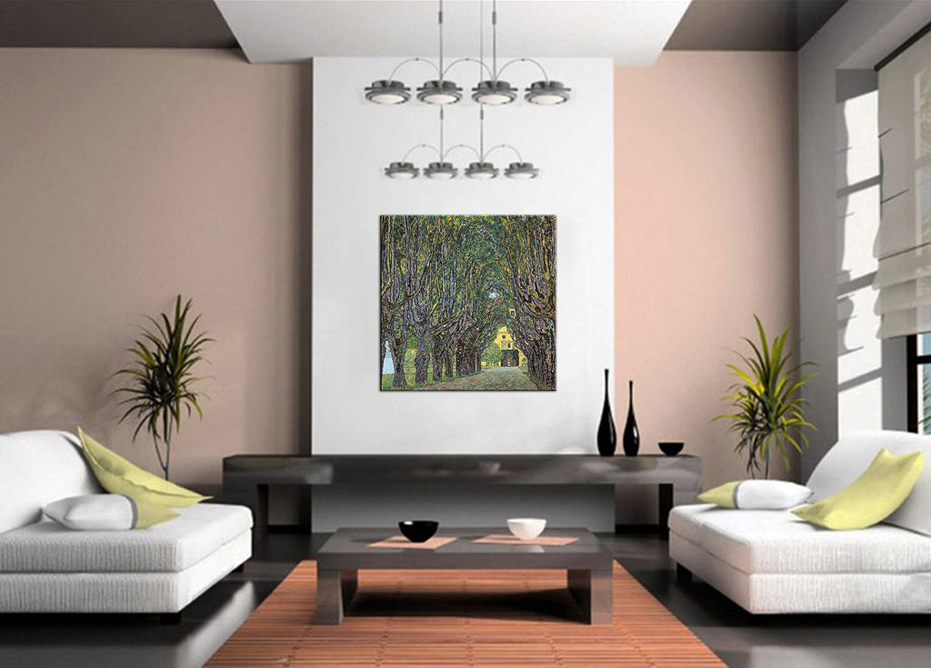 ART - Avenue of Schloss Kammer Park, by Gustav Klimt, Oil painting Reproduction - Giclee Wall Art Decor, Gallery