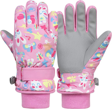 Winter Gloves for Kids Waterproof Boys Girls Cute Snow Ski Gloves Toddler Snowboarding Gloves Windproof