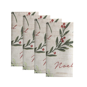 Holiday Tree Trimmings Napkins, Set of 4, Multicolor - 17" W x 17" L