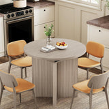 Extendable Dining Room Table for 4-6, Modern Kitchen Oval Dining Table with Large Storage, Round Expandable Kitchen