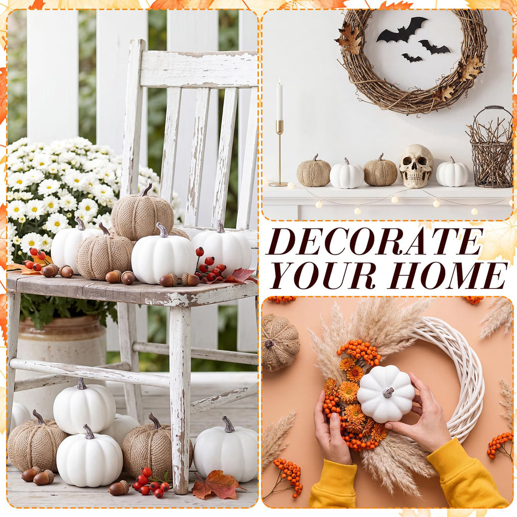 24 Pack Artificial Pumpkins Foam Pumpkin 4 Inch