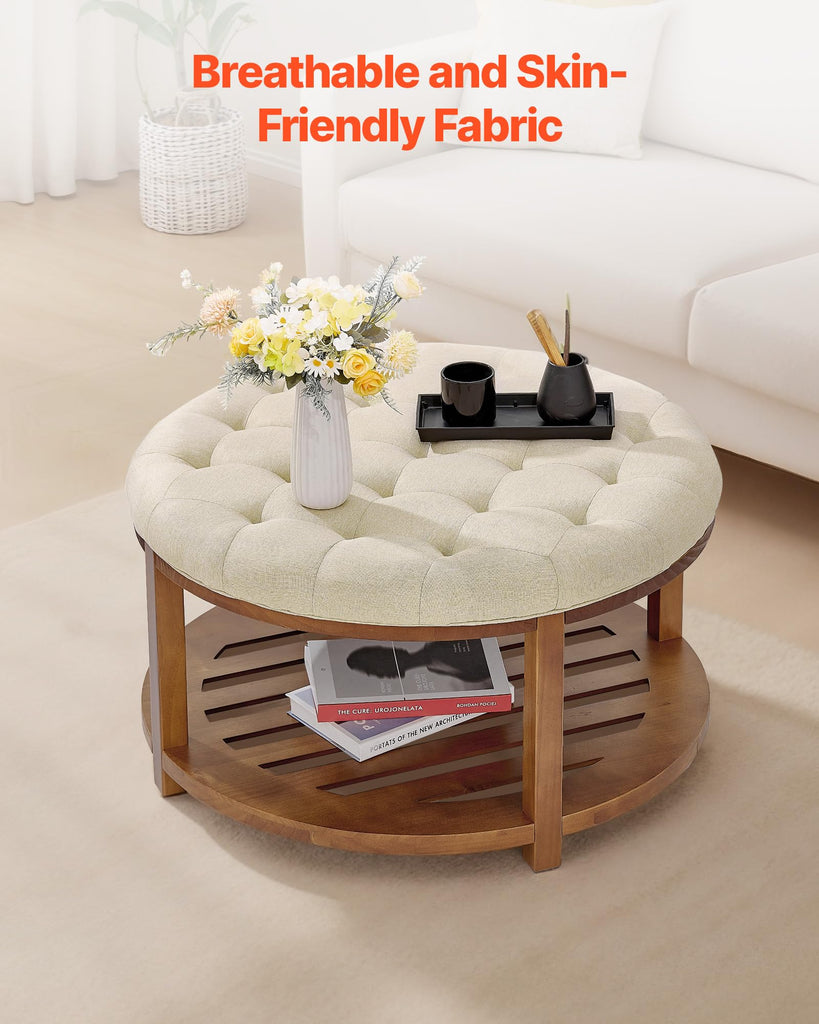 Large Round Ottoman Coffee Table, Ottoman Living Room