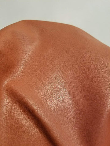 Tan Cognac Soft Faux Vegan Leather PU (Peta Approved Vegan) | 3 Yards (108 inch x 54 inch Wide) Cut by the Yard