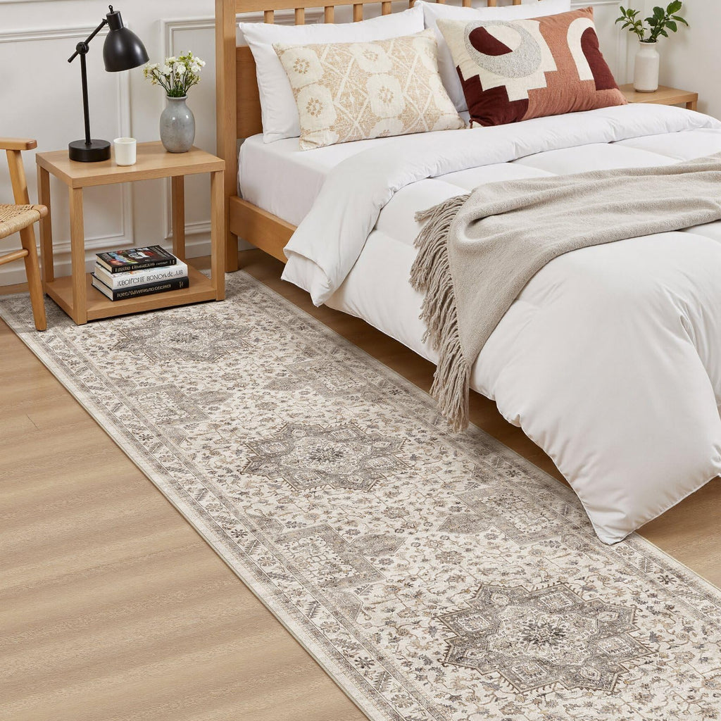 Hallway Runner Rug, Non-Slip Vintage, Light Brown