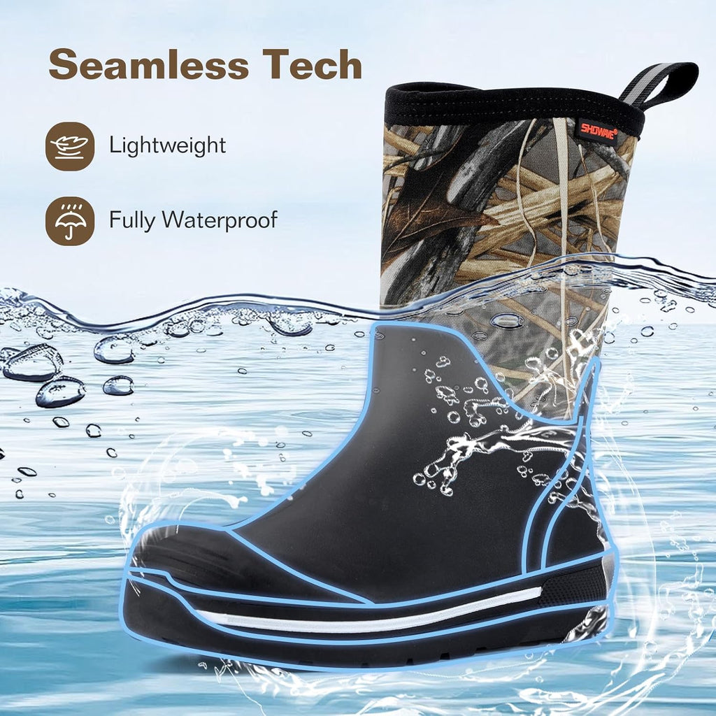 Kid's Rain Boots Waterproof Rubber Mud Boot Boys Girls Insulated Durable Neoprene Outdoor Boots All Seasons