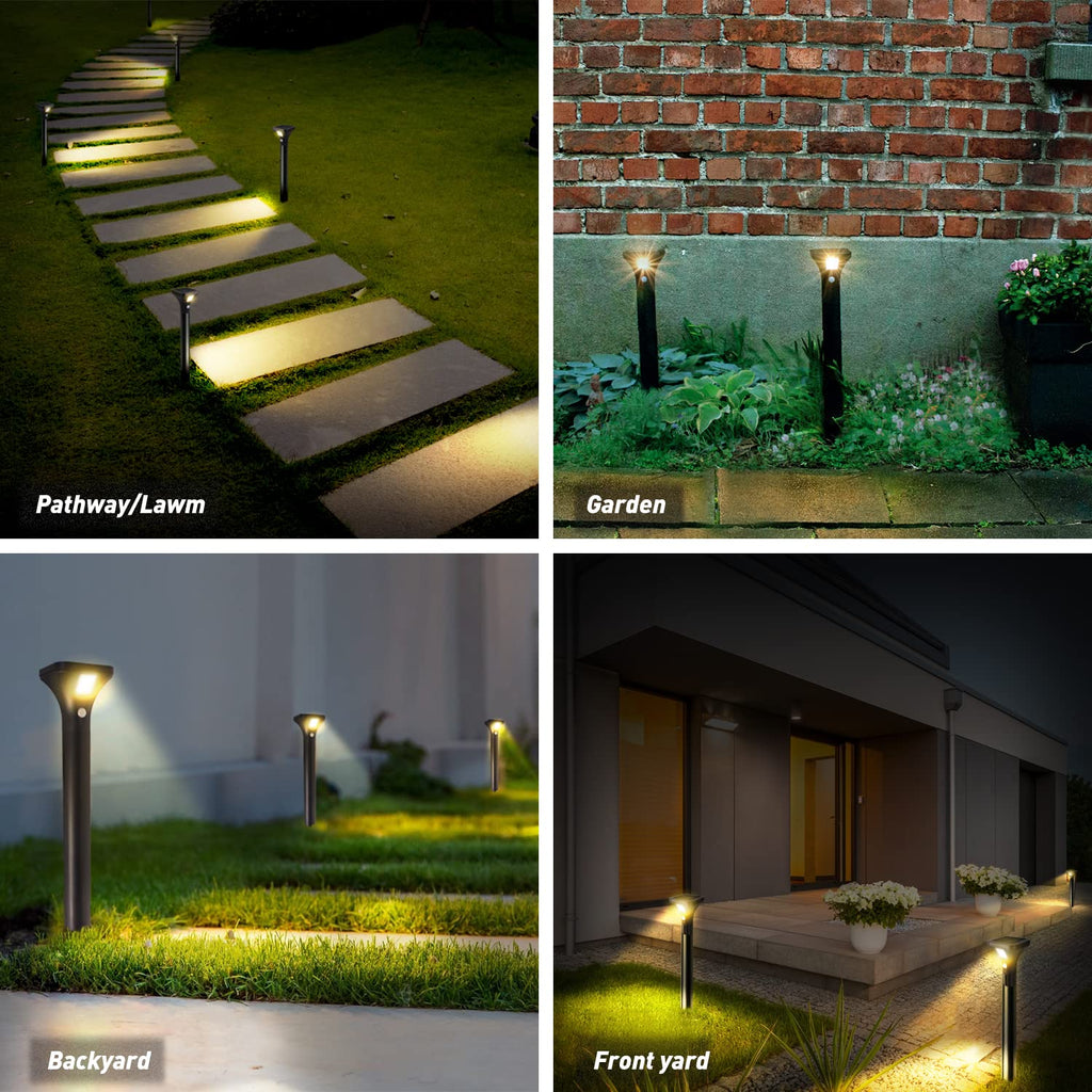 LED Solar Powered Motion Sensor Pathway Lights, Battery Powered Outdoor Waterproof Motion Detector Walkway Light, Use