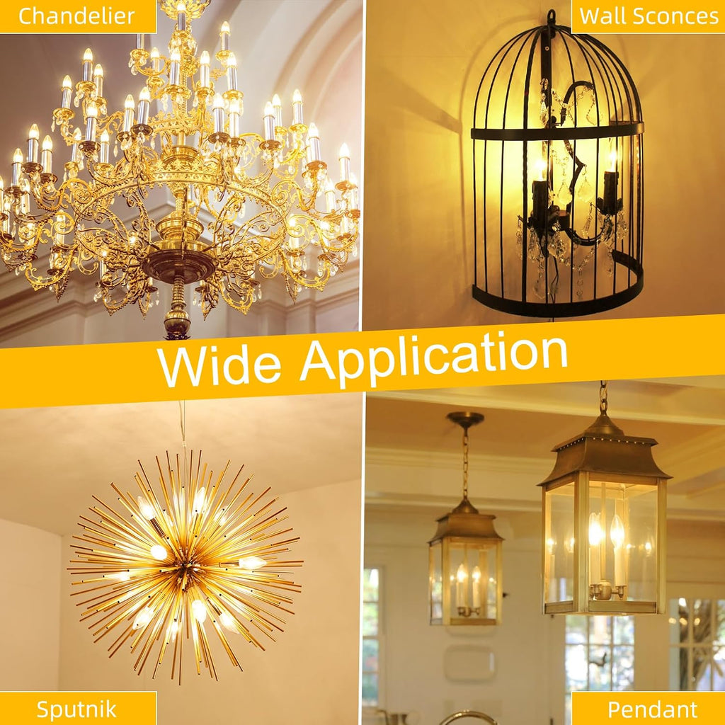 LED Candelabra Light Bulbs 40 watt Equivalent, Dimmable E12 Bulb 2700K