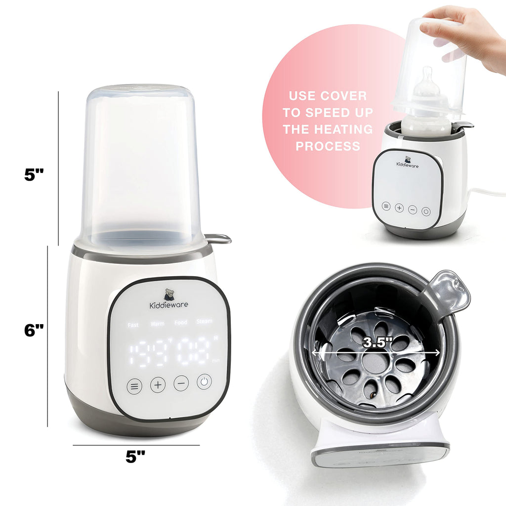 Baby Bottle Warmer for Breastmilk - 5-in-1 Feeding Bottle Warmers for all Bottles, Food Jars, and Breastmilk Bags