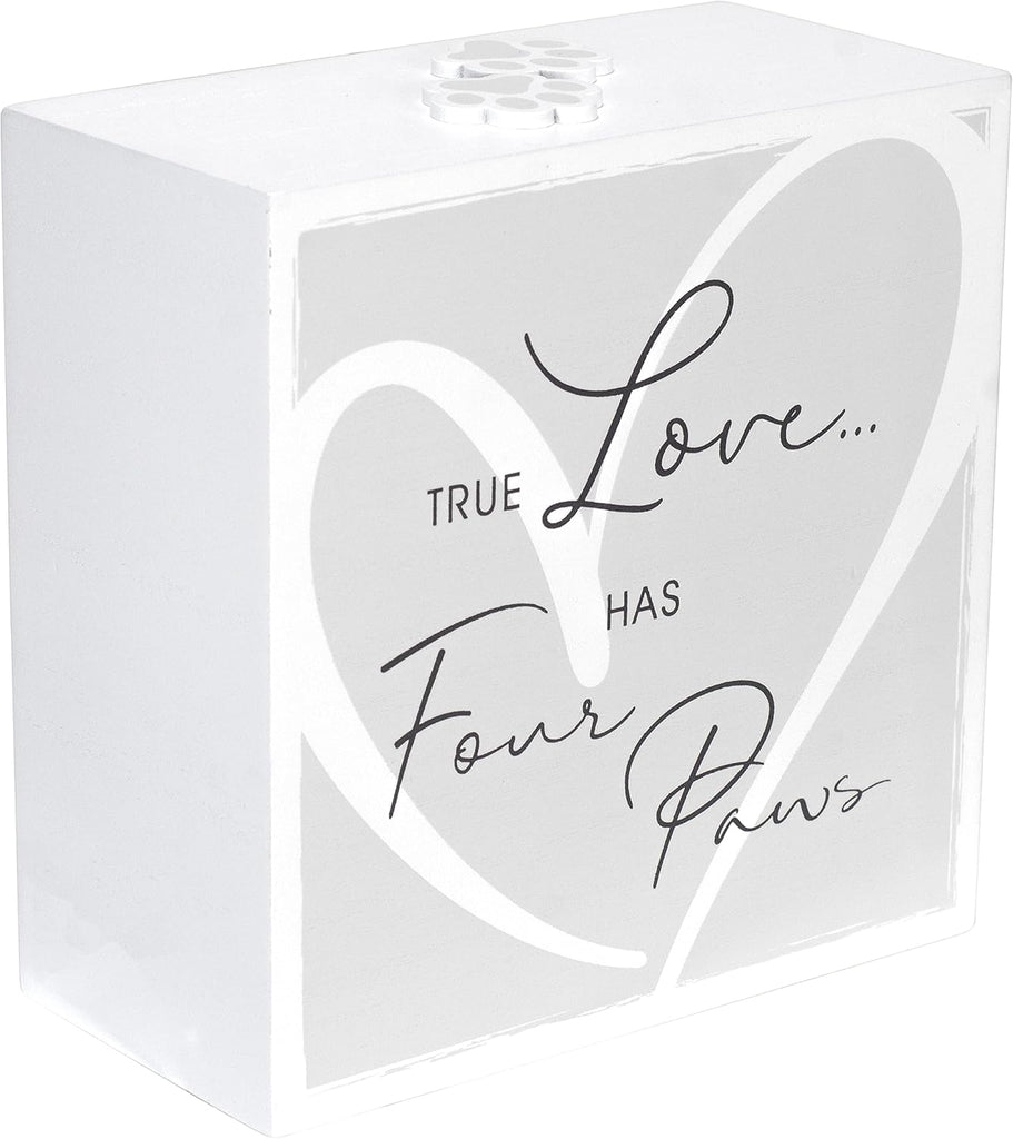 Pet Memorial Urn with 3.5x5 Photo Frame, Ashes Storage, White