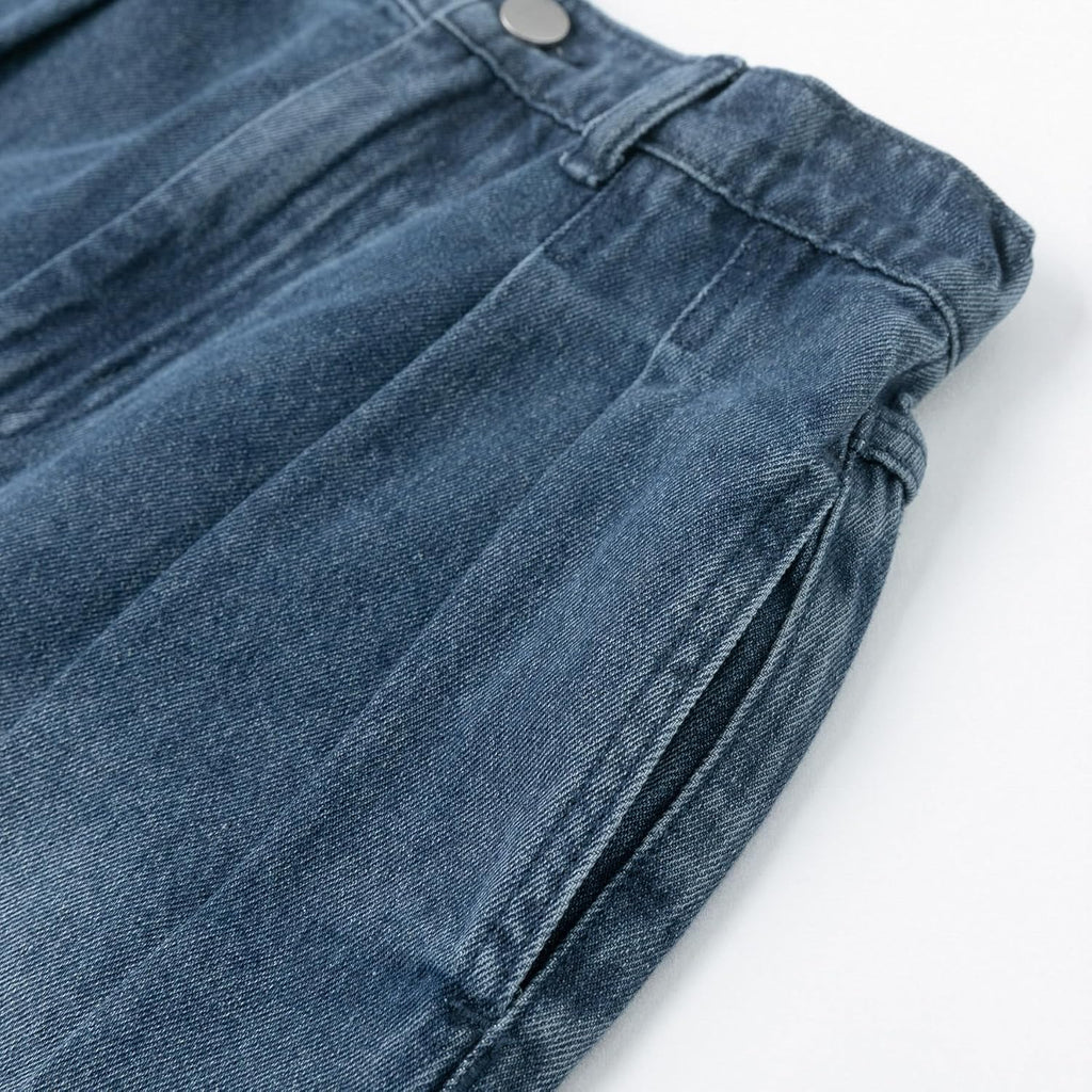 Girls Jean Shorts, Distressed Elastic Waist with Pockets
