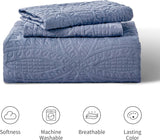 Love's cabin Quilts for Queen Bed Blue Bedspreads - Soft Bed Summer Lightweight Bedspread Comforter