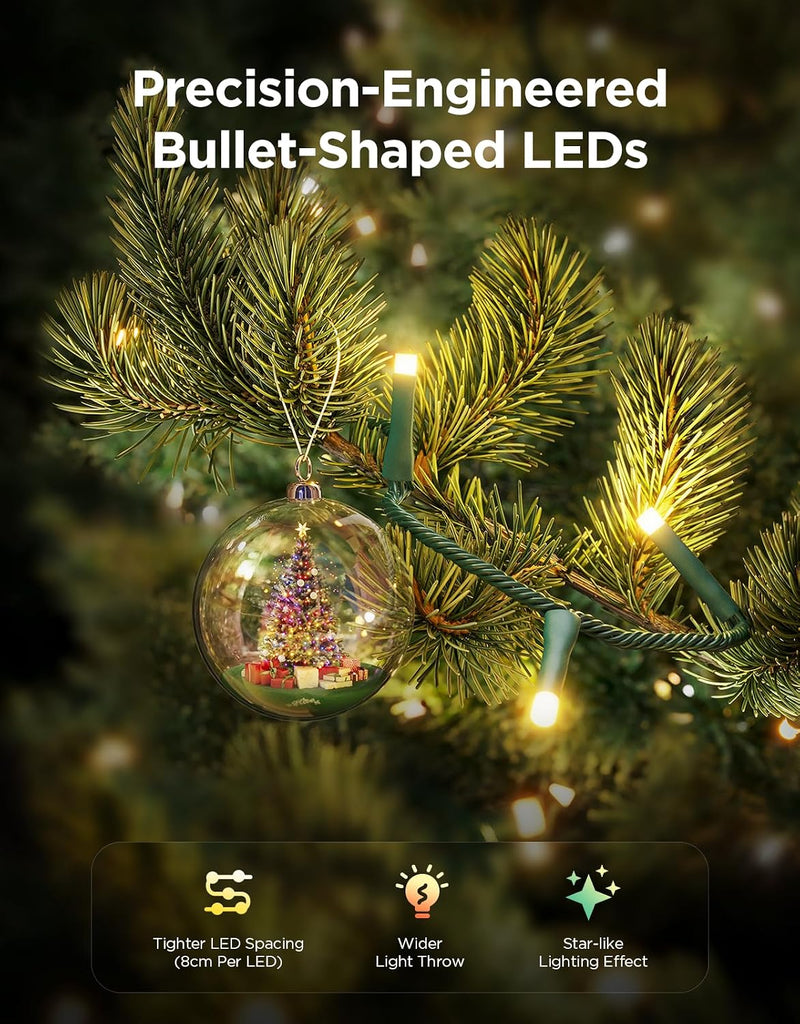 Christmas Sparkle String Lights 99ft with 375 Bullet-Head LEDs