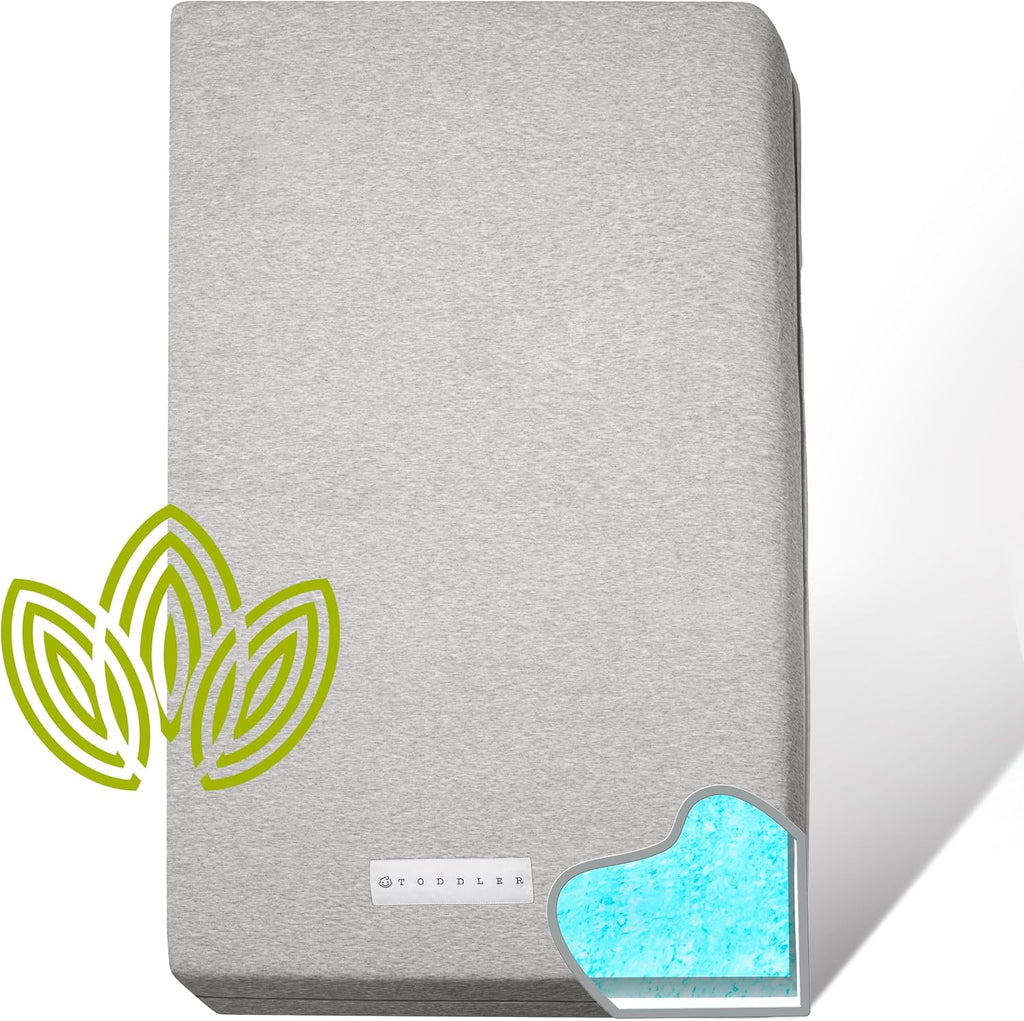 Organic Cotton Covered Dual-Sided Crib Mattress | 2-Stage Premium Memory Foam CertiPUR-US Hypoallergenic Baby