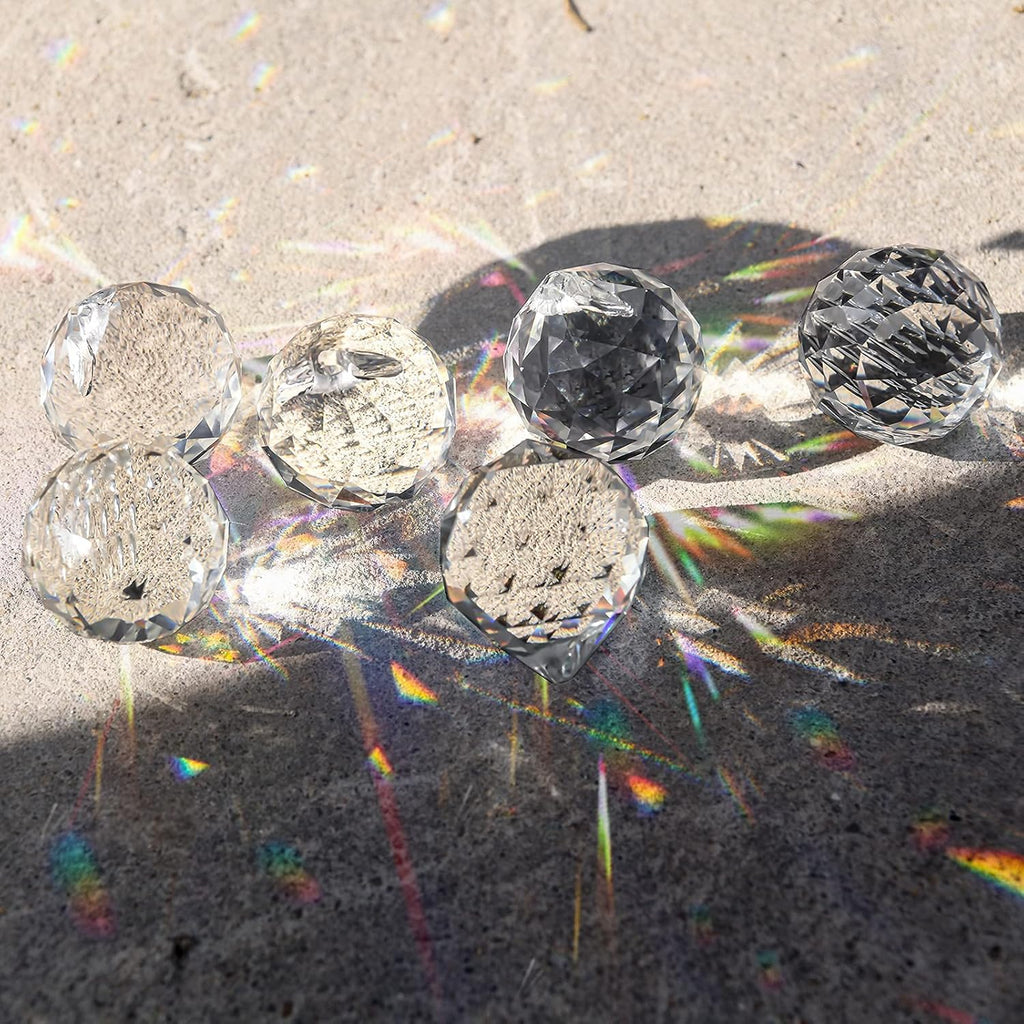 Crystal Sun Catcher, 20pcs 0.8"/20mm Crystal Suncatcher Prism for Windows Hanging