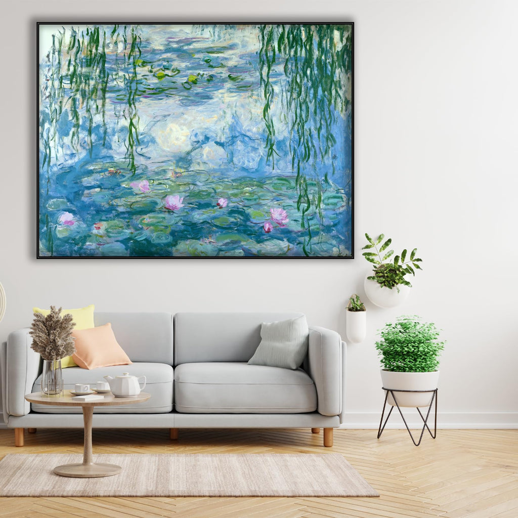 Claude Monet Canvas Wall Art - Water Lily Poster - Impressionism Prints Famous Oil Painting - Flowers Pictures