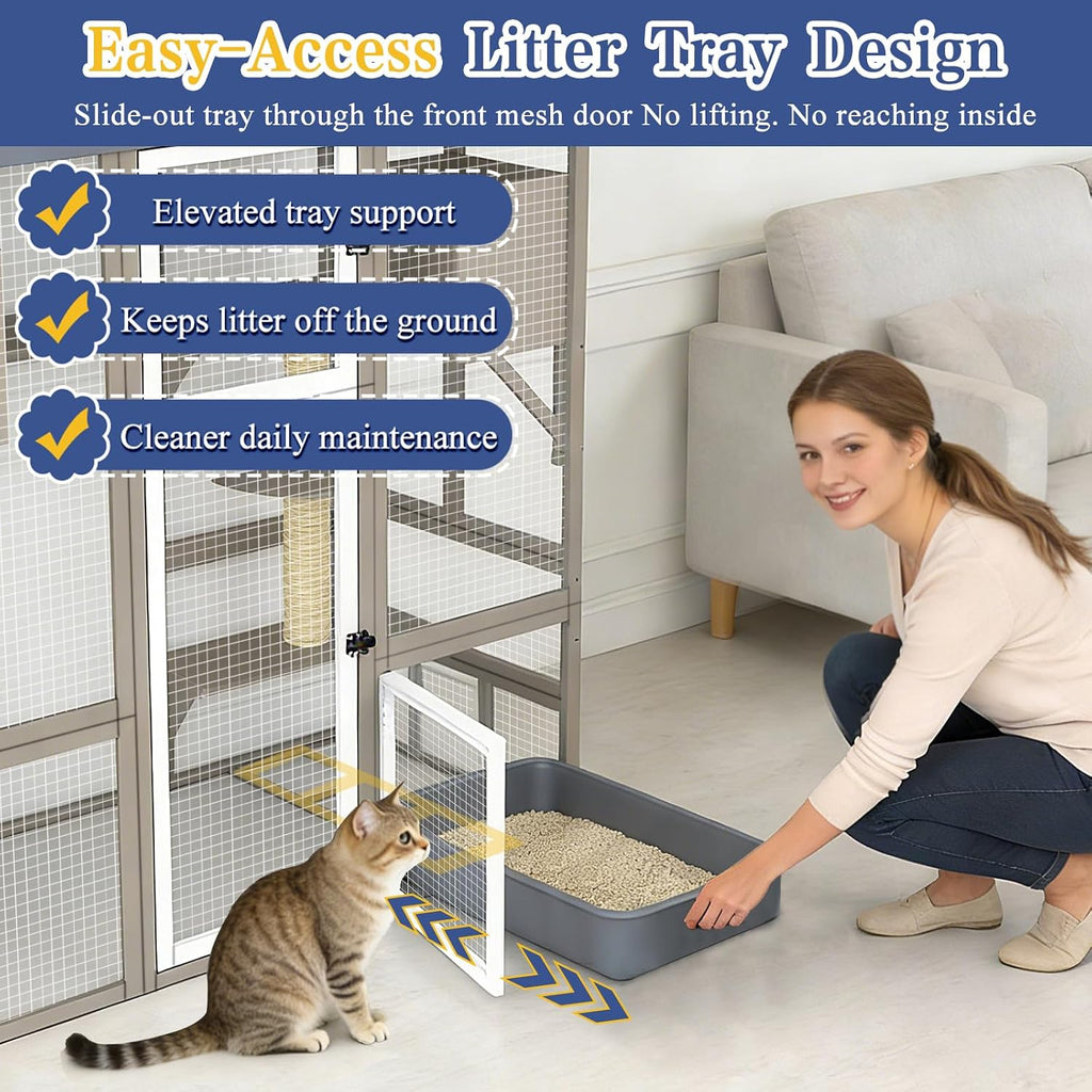 61.5" L Walk-in Catio Outdoor Cat Enclosure for Multiple Cats