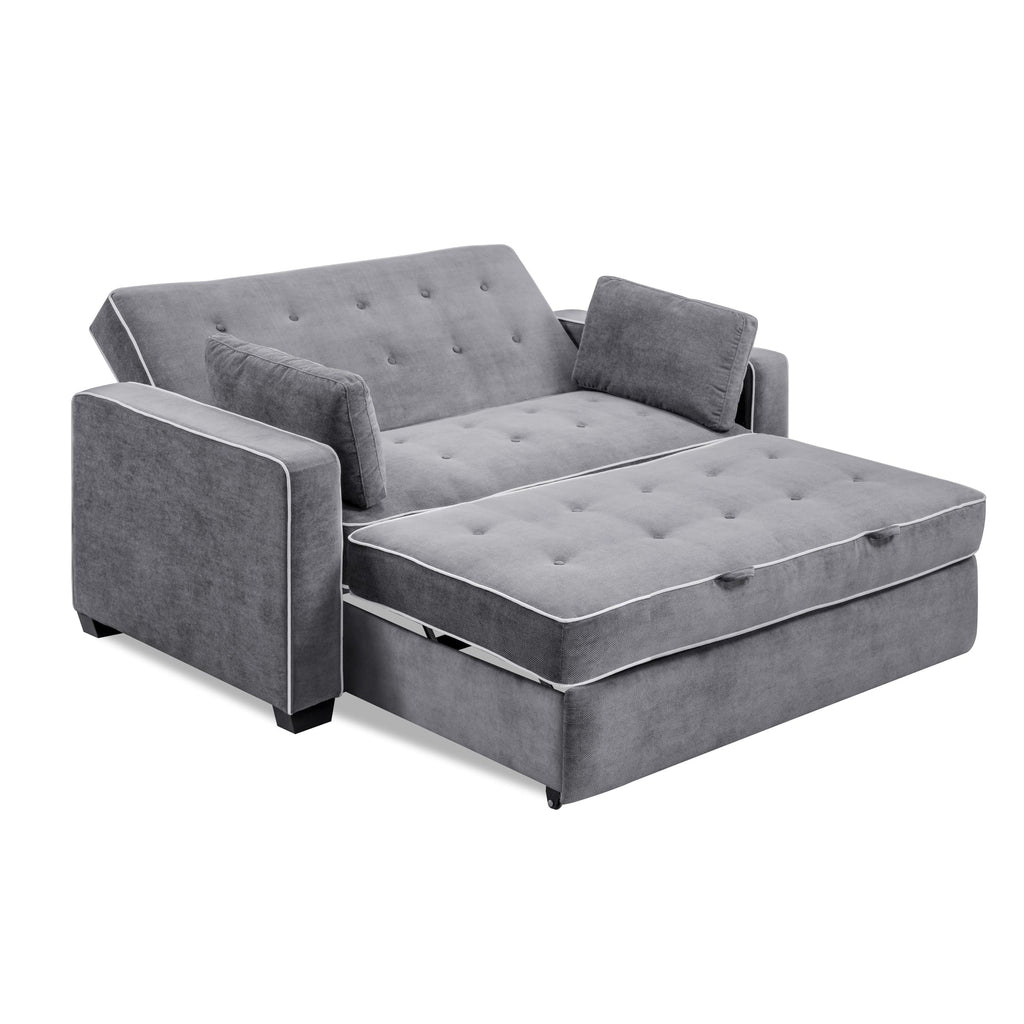Ainsley 72.6" Convertible Sleeper Sofa, Queen Size, Dreamcoil Comfort, Soft Woven Fabric, Charcoal