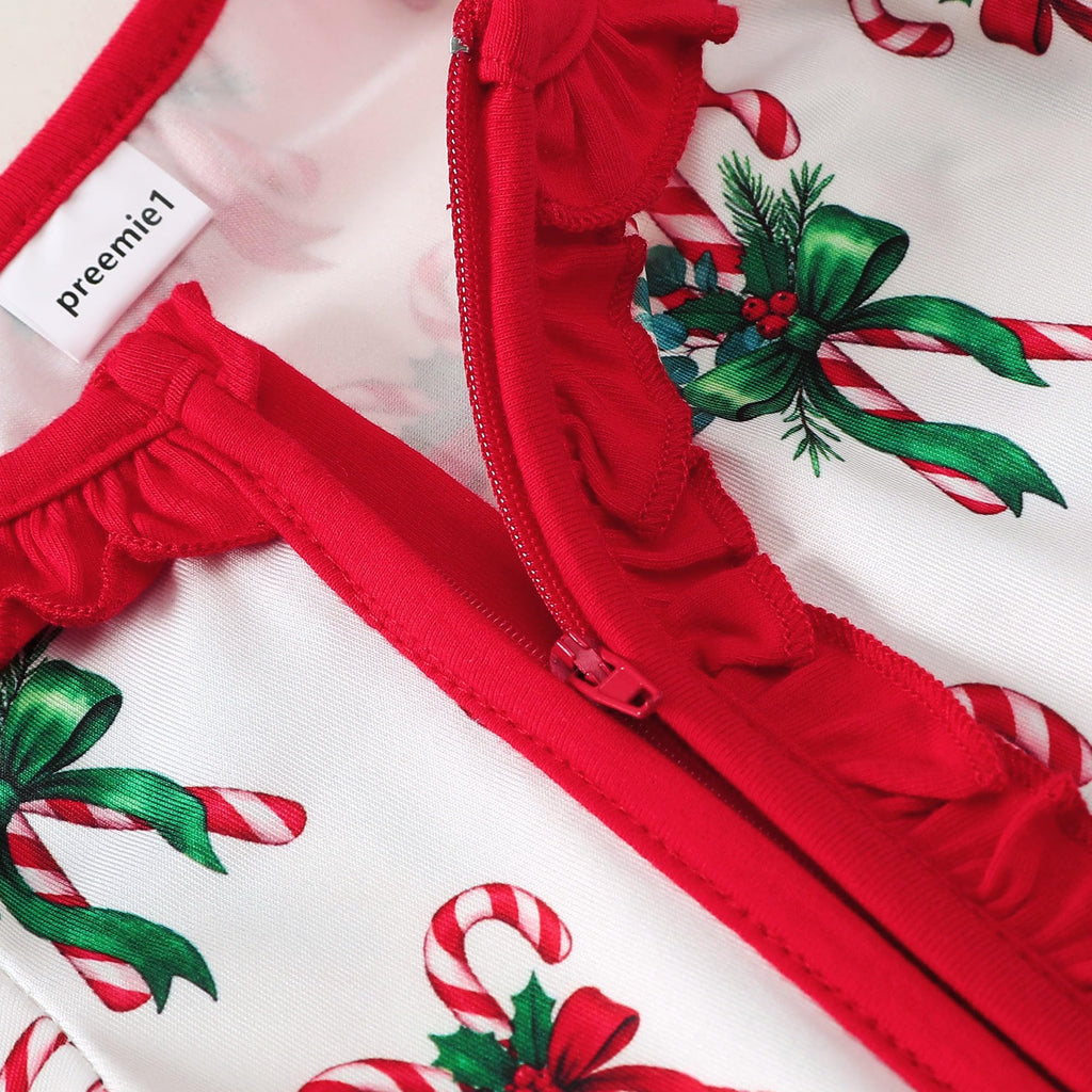 Baby Newborn Girl Clothes Long Sleeve Heart Ruffle Romper Coming Home Outfit Baby Christmas Outfits Red White Newborn