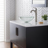 Round Crystal Clear Glass Vessel Bathroom Sink, 16 1/2 inch GV-100