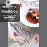 Modern Silverware Set, 18/10 Stainless Steel Flatware, Mirror Finish, Dishwasher Safe
