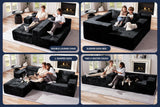 Homguava Modular Sectional Couches for Living Room,105" Cloud Couch with L-Shape Chaise,Comfy Sofa Living Room Couch