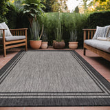 Bordered Outdoor Rug 5x7 Washable Outside Carpet for Indoor Patio Porch Waterproof Easy Cleaning Non