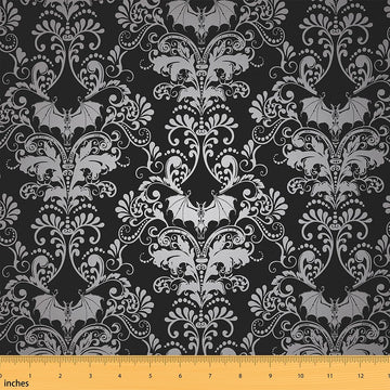 Damask Bat Fabric by The Yard 3 Yards