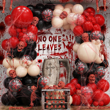Scary Bloody Halloween Balloon Arch Garland Kit Red Halloween Horror Decor
