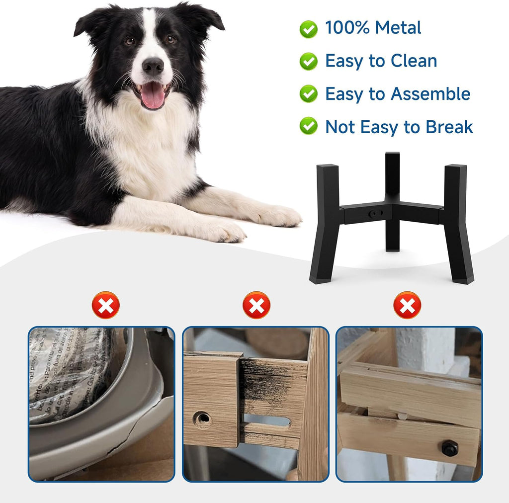 Adjustable Single Elevated Dog Bowl Stand, Lifted Holder No Bowls