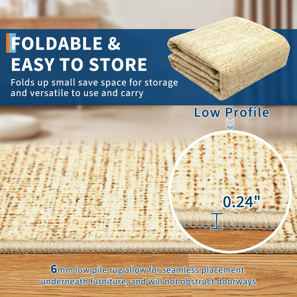 Washable Area Rug 8x10 Bedroom Neutral Rugs