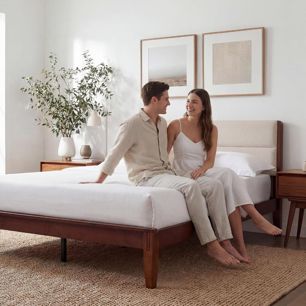 Joinery Inspired Solid Bamboo Bed Frame with Headboard