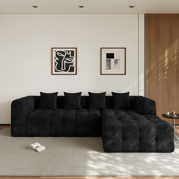 120" Luxury Modern Tight Curved Back Sofa, Minimalist Style Comfy Couch Apartment, 4 Seater Modular Sectional with