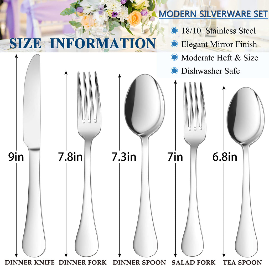 60-Piece 18/10 Stainless Steel Silverware Set for 12