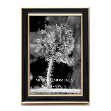 4x6 Brass tone with Black Enamel Picture Frame