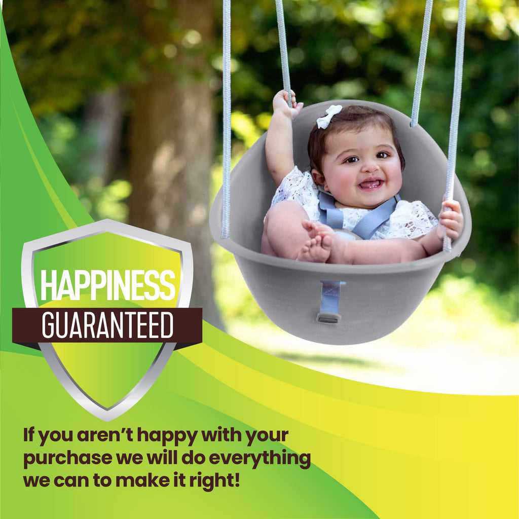 Coconut Toddler Swing - Comfy Baby Swing Outdoor, 3- Point Adjustable Safety Harness, Secure, Safe Quick Click